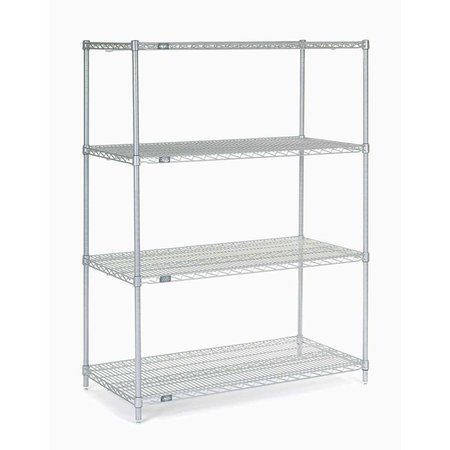 NEXEL 5 Tier Stainless Steel Wire Shelving Starter Unit, 48W x 24D x 74H 24487S5